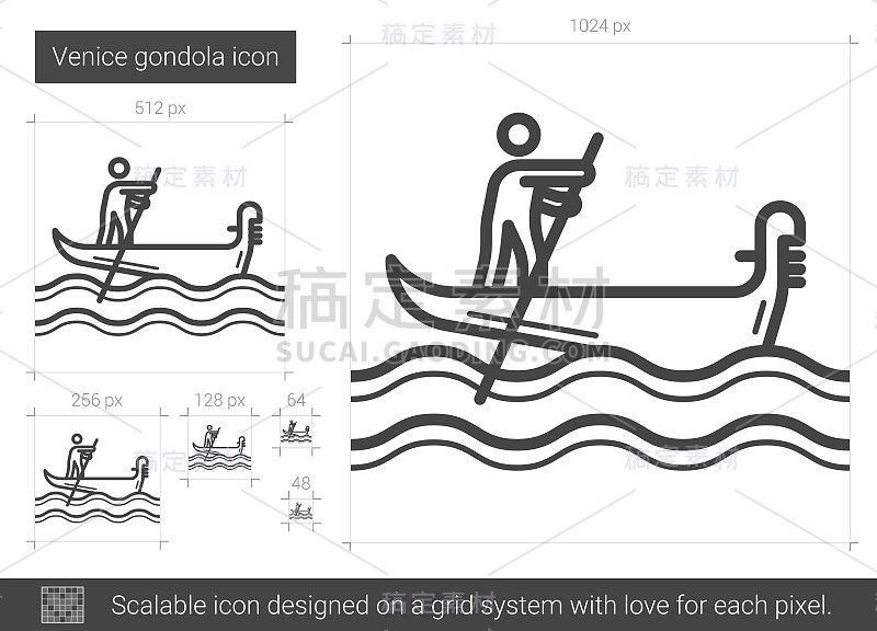 威尼斯贡多拉线的图标