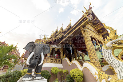 清迈市的一座佛教寺庙。泰国。2020年2月22日