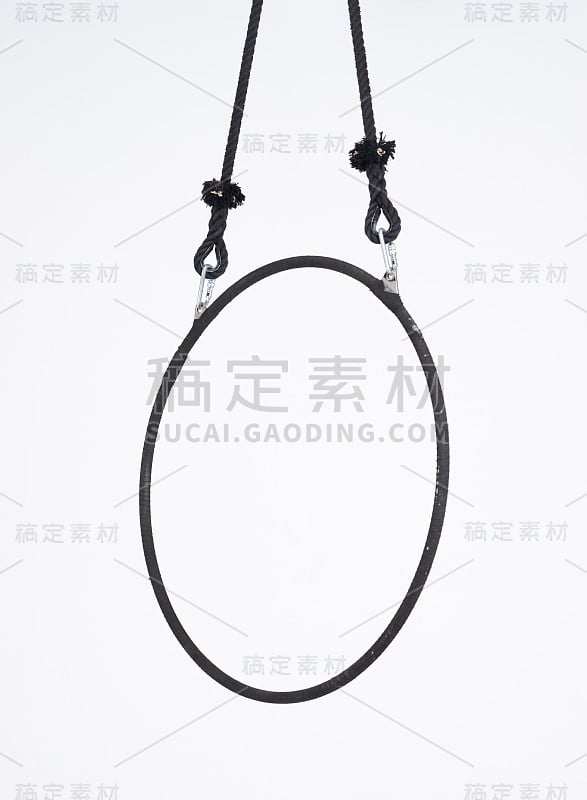 Black aerial hoop isolated on white background