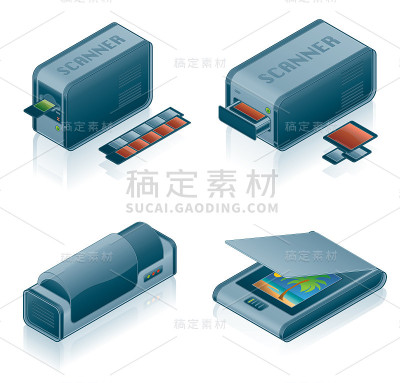 计算机硬件图标集。设计元素