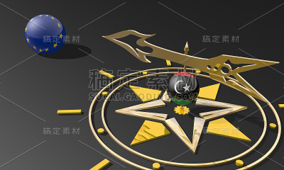 罗盘箭头指向目的地
