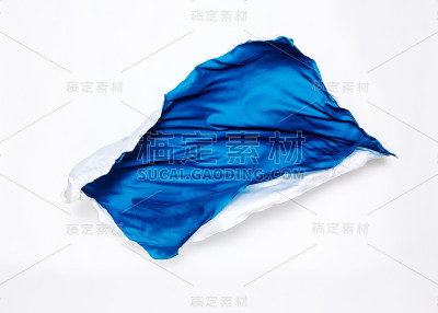 抽象的蓝色和白色织物在运动