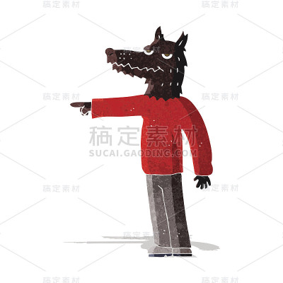 卡通狼人指向