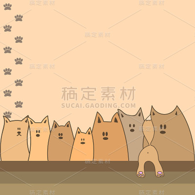 卡片设计有有趣的猫。矢量设计模板的卡片，l