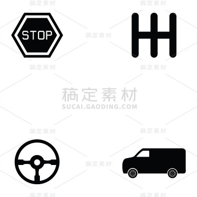 驾驶学校图标集