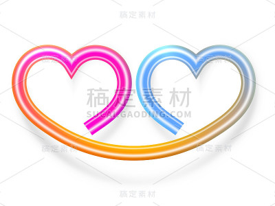 孤立的抽象，两颗心的电线。