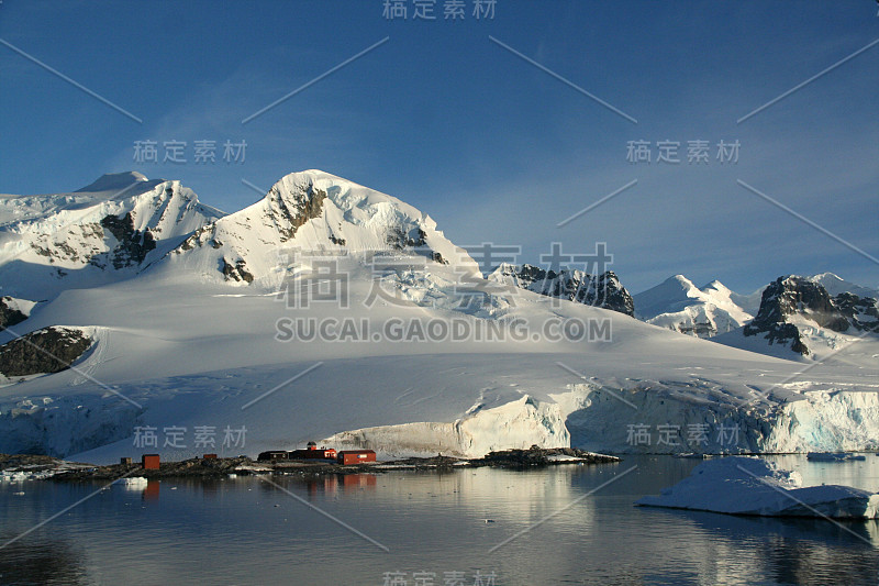 山脉和冰川与研究站