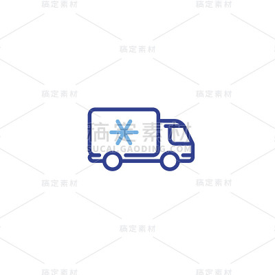 冷冻车线路图标，冷产品配送运输