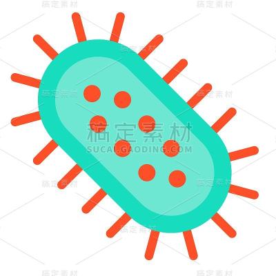 病毒或细菌载体插图，平面风格图标