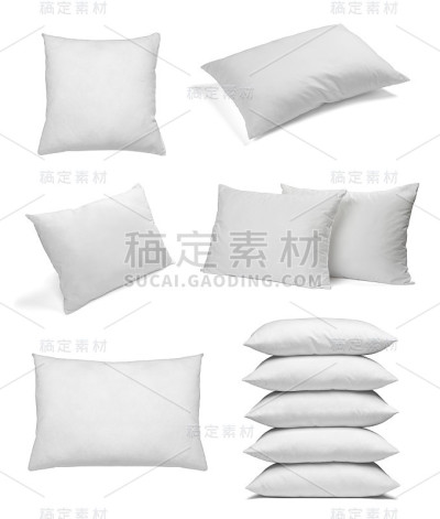 白色枕头被褥睡眠