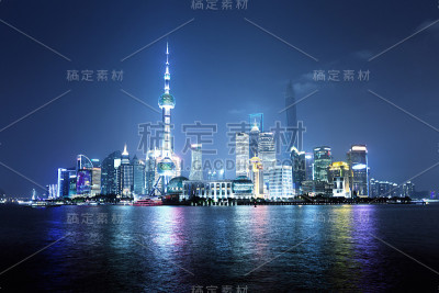 晚上的上海，中国