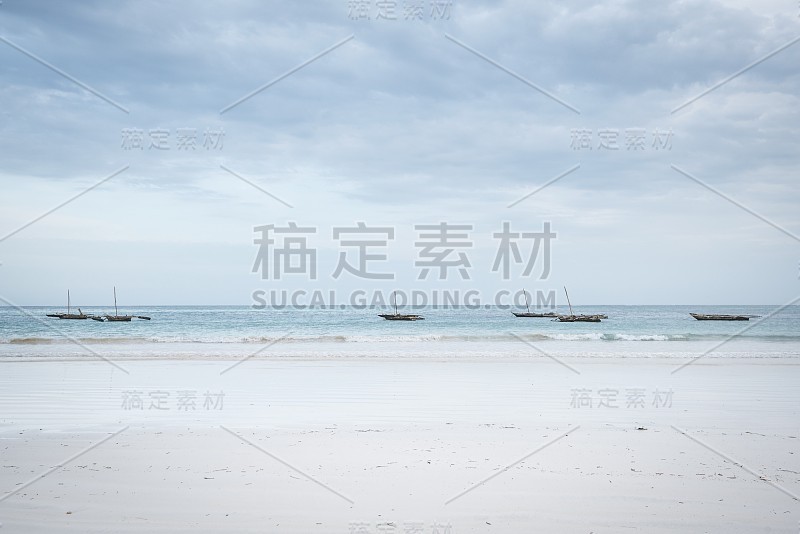 绿松石色的海和白色的沙子背景景观海景热带异国海景加勒比背景