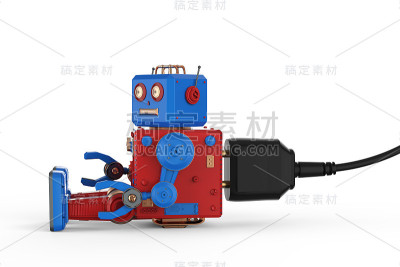 带插头的机器人锡玩具