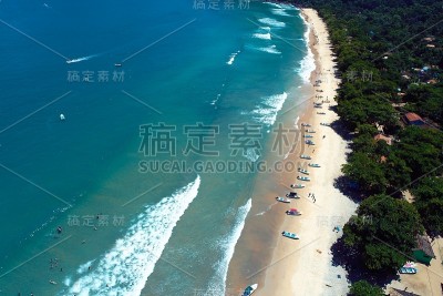 Paraty海湾全景在阳光明媚的一天，里约热内卢de Janeiro，巴西。伟大的景观。旅游目的地。