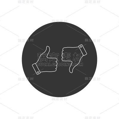 用手指上下移动。矢量插图。喜欢和不喜欢拇指按钮线图标