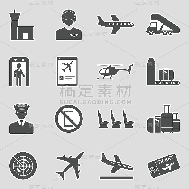 航空图标。贴纸设计。矢量插图。