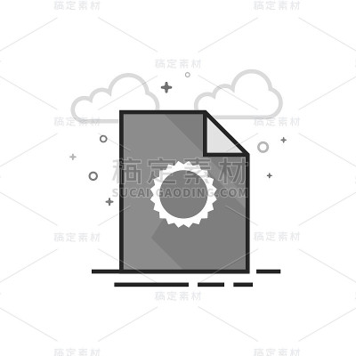 平面灰度图标-合同文档