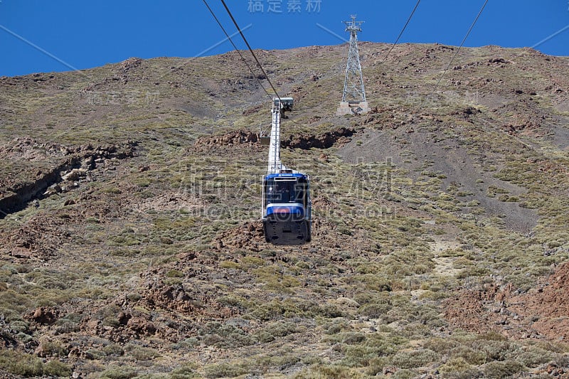 从西班牙特内里费的泰德山和山顶俯瞰