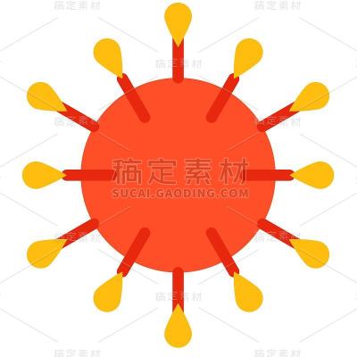 艾滋病毒或艾滋病矢量插图，平面风格图标