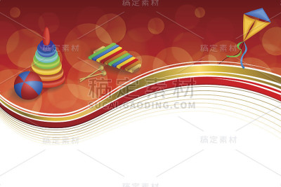 背景玩具金字塔球风筝蓝色绿色红色黄色金色