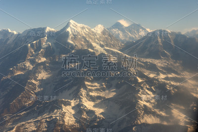 喜马拉雅山山脊鸟瞰图尼泊尔