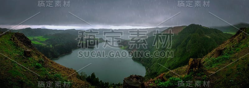 塞特Cidades双火山口湖