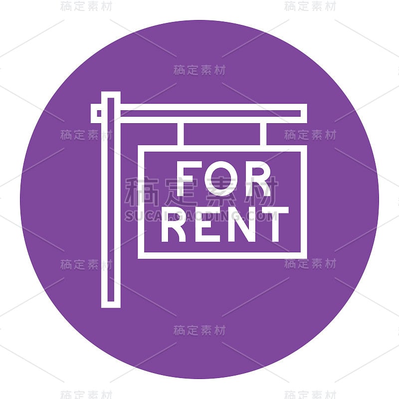 For rent placard line icon