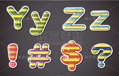 条纹字母和标志