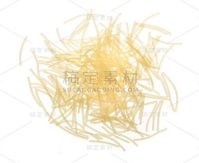 粉条孤立在白色背景上。前视图。平躺