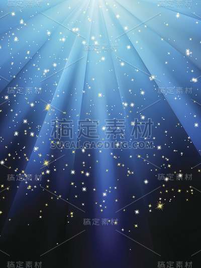 蓝色条纹背景上的星星。EPS 8