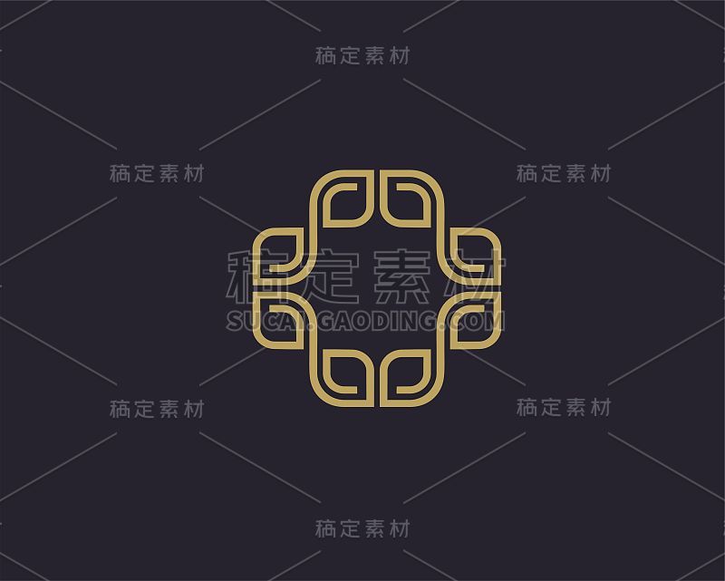 向量抽象奢侈图标设计模板。