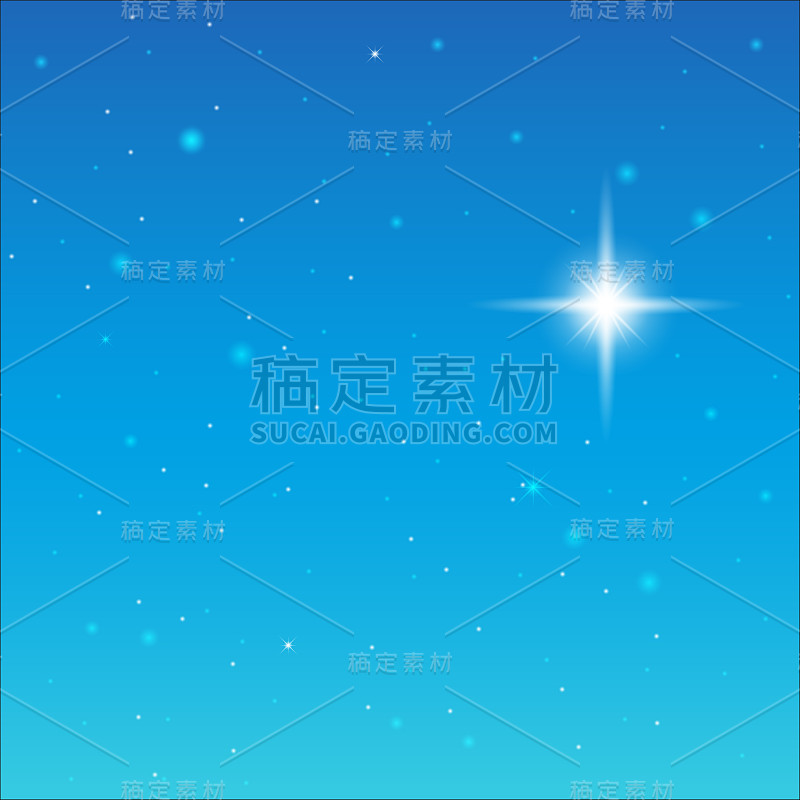 星空。蓝色的天空上有星星