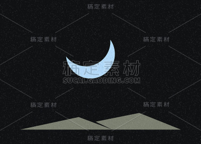 几何山脉剪影生成艺术海报插图
