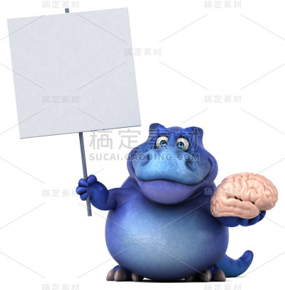有趣的恐龙- 3D插图
