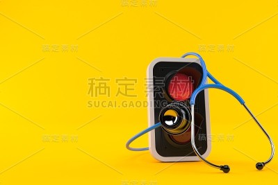 带听诊器的红灯