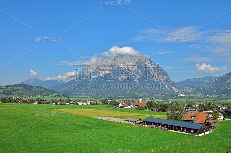 Irdning Village, Grimming Peak, Dachstein Mountain