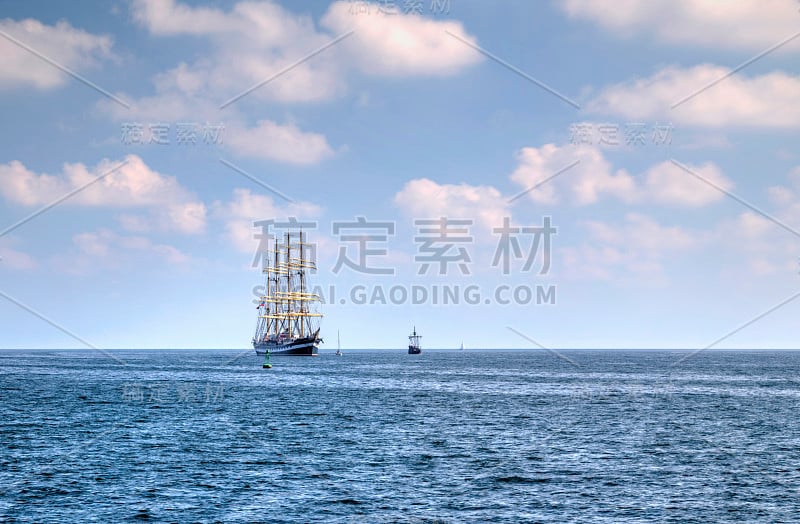 Sailing ship in the sea