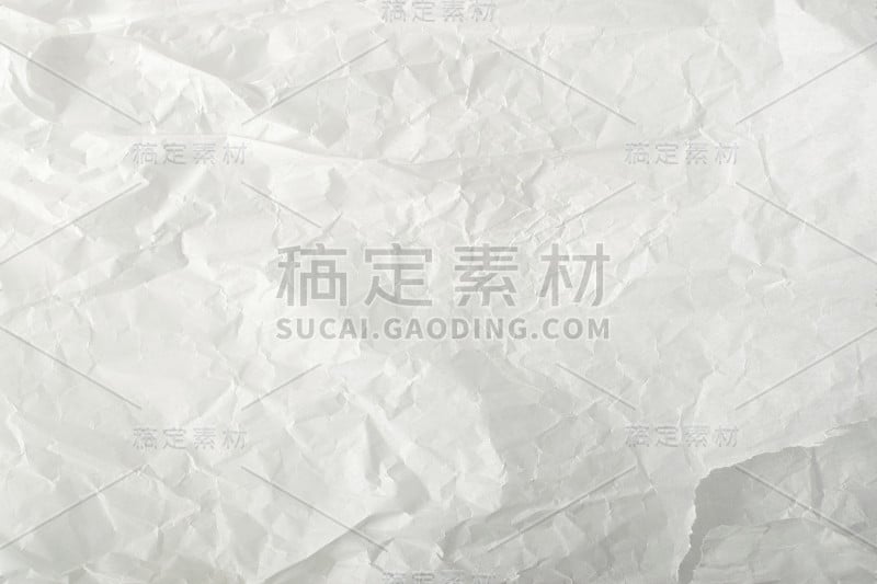 Sheet of White Thin Crumpled Craft Paper Backgroun