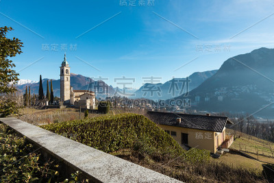 卢加诺周围的风景，好天气