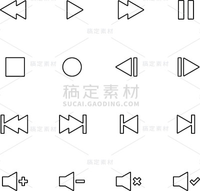 金色媒体播放器音频视频图标圆形按钮