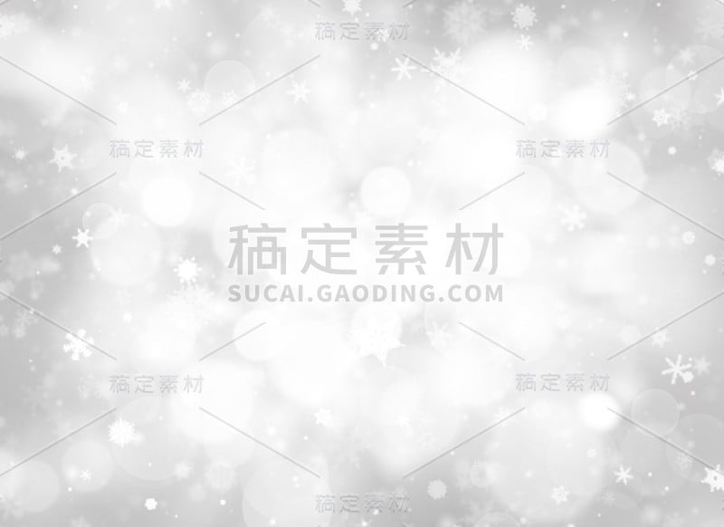 灰色抽象纹理背景与白色散景灯圣诞新年雪花模糊美丽闪亮的灯使用壁纸背景和您的产品。