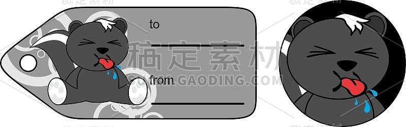 可爱的小臭鼬表情卡通礼品卡