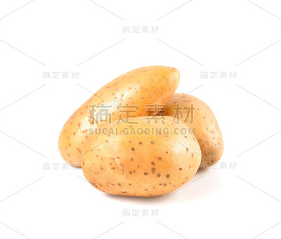 新鲜土豆孤立在白色背景