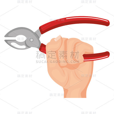 手用钳子工具孤立图标