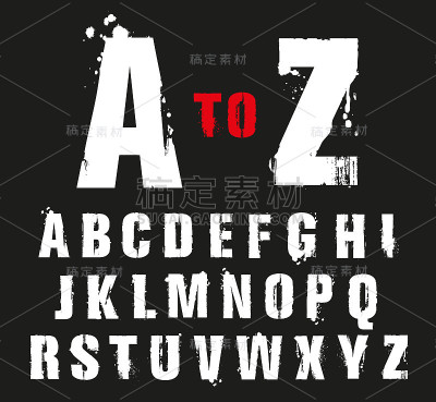 A到Z飞溅油漆垃圾字母