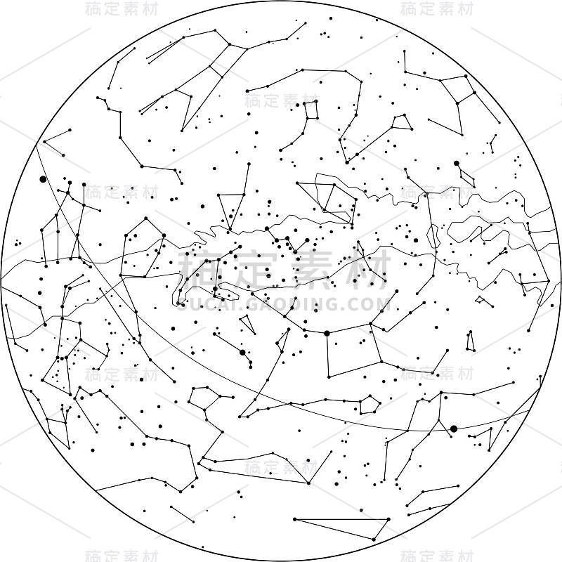 恒星和行星图，天文天空图