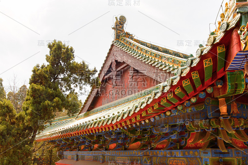 在正宗少林寺(少林寺)的宝塔，一个禅宗佛教寺庙。联合国教科文组织世界遗产