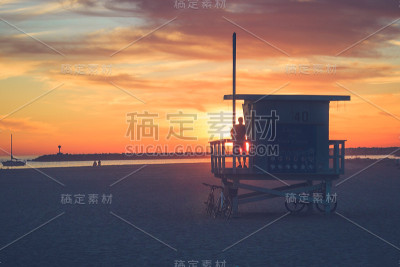 脚趾海滩的日落