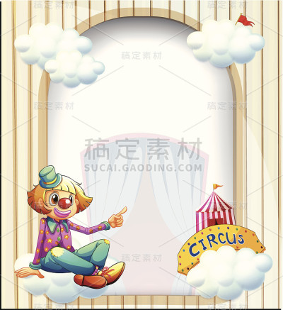 带有小丑的空入口样模板
