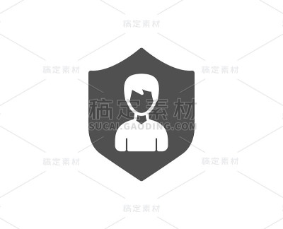 用户保护简单图标。男性形象标志。